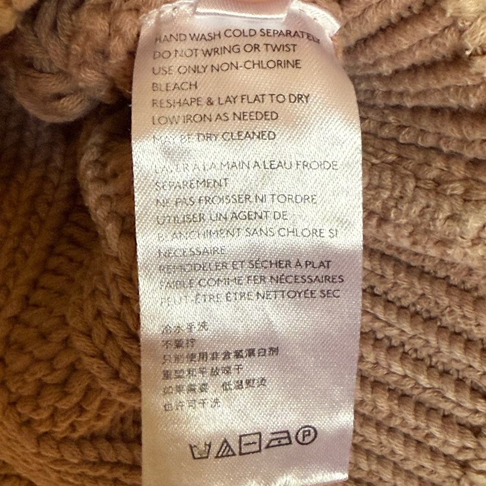 Free People Sweetheart Mock neck Chunky Knit Sweater in Tan Size XS - Picture 9 of 10